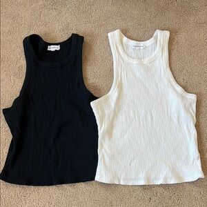 Good American Black and white Ribbed Tank Top bundle